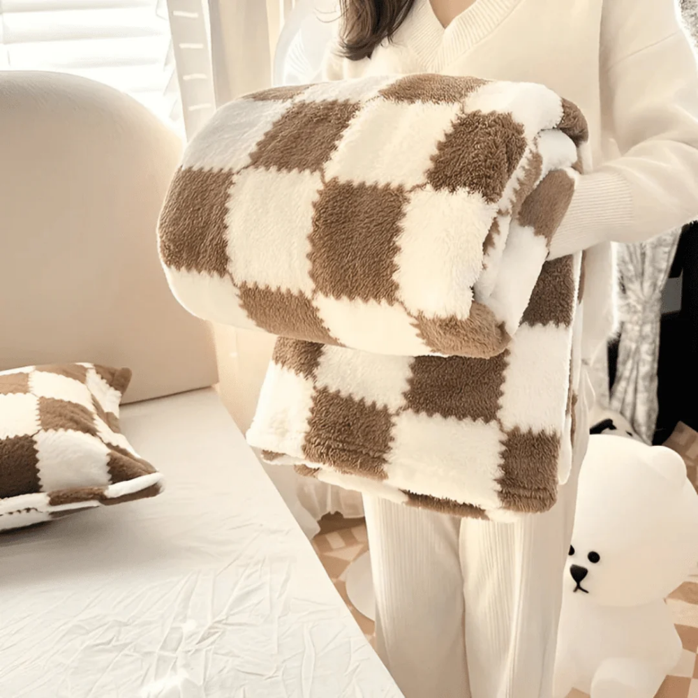 Moderne Rosa Kuscheldecke für Sofa & Bett - Flauschiger Fleeceüberwurf für Gemütlichkeit