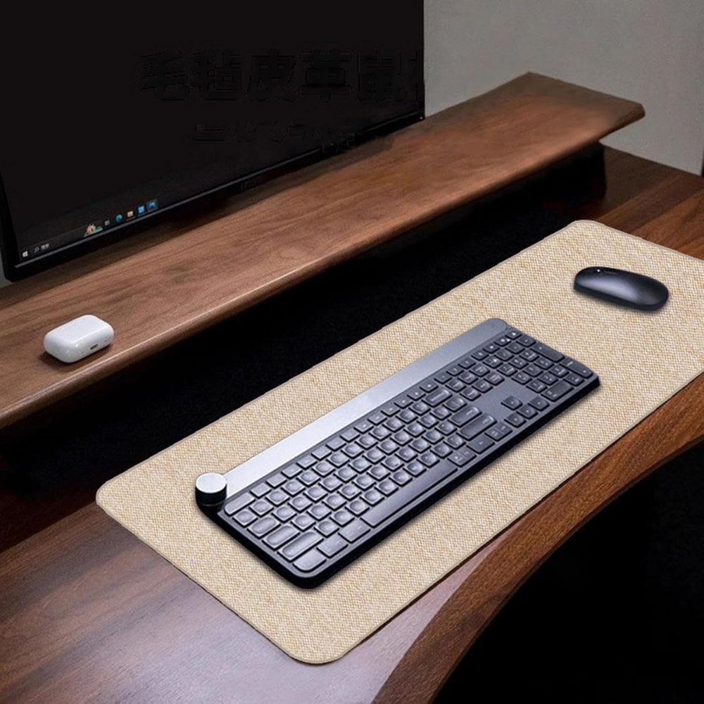 Schreibtischunterlage & XXL Mauspad aus Baumwoll-Leinen-Mix – Rutschfeste Matte mit Gummibasis für Büro, Homeoffice, Schule & Gaming