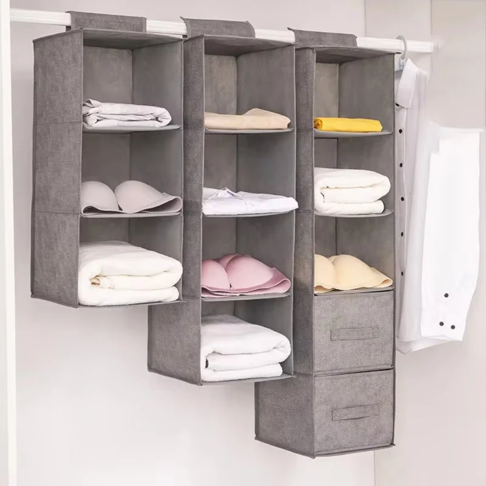 Hängender Schrankorganizer 3 bis 5 Fächer – Platzsparendes Hängeregal für den Kleiderschrank