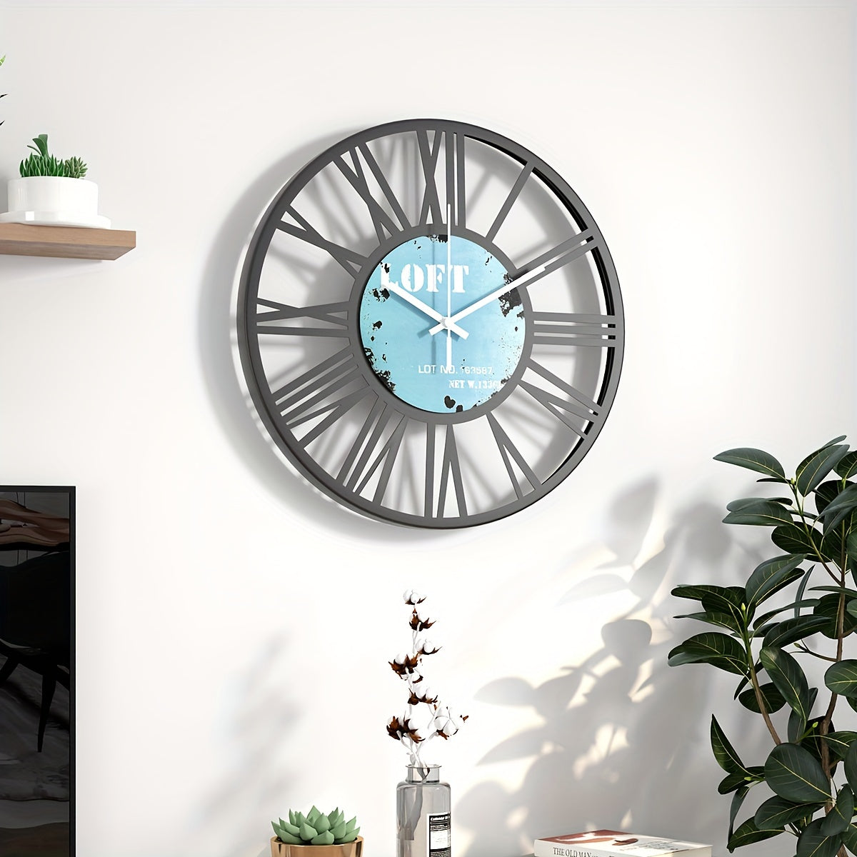 Vintage Wanduhr mit Römischen Zahlen – Geräuschlose Runde Dekouhr für Wohnzimmer, Schlafzimmer & Büro