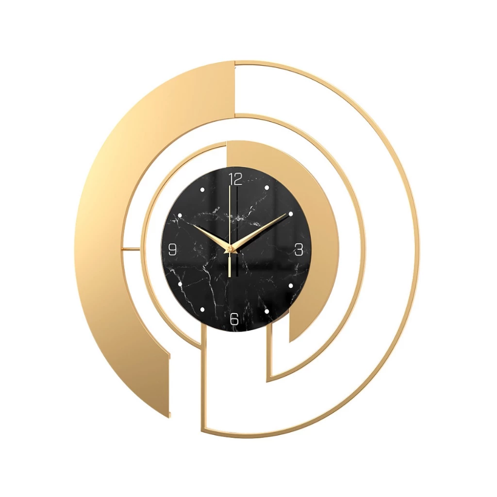 Moderne Metall Wanduhr in Glasoptik – Runde Designer Uhr mit geometrischem Muster & leisem Uhrwerk für Wohnzimmer
