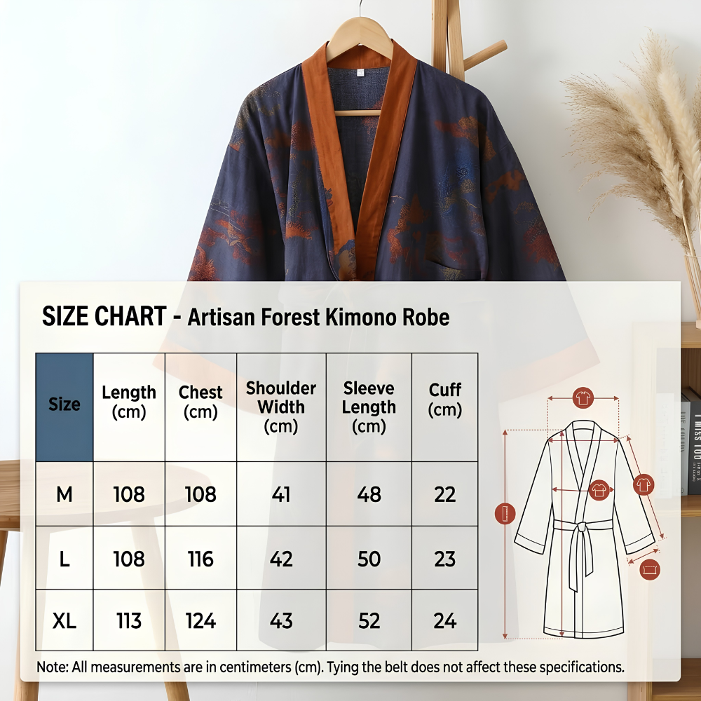 Atmungsaktiver Kimono - Dünner Baumwoll Bademantel mit Gürtel & V-Ausschnitt