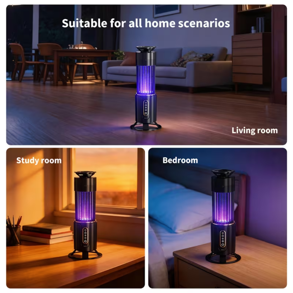 Wiederaufladbare Mückenlampe 2-in-1 – Elektrische UV Insektenfalle mit Nachtlicht für Camping, Balkon & Zuhause