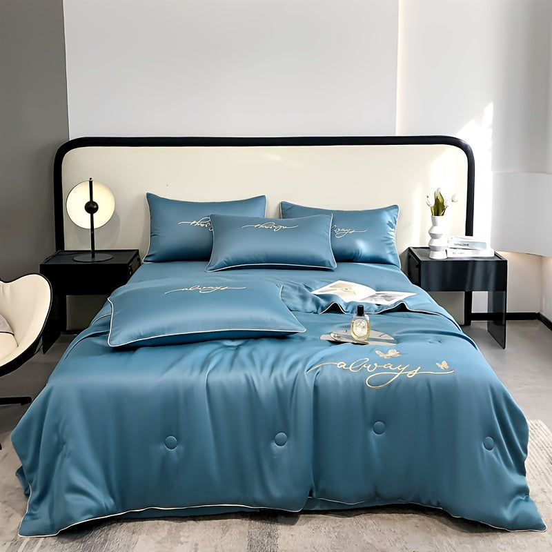 Luxuriöse Sommerdecke mit seidigem Gefühl – leichte kühlende Bettdecke, atmungsaktive Schlafdecke für Schlafzimmer & Gästezimmer