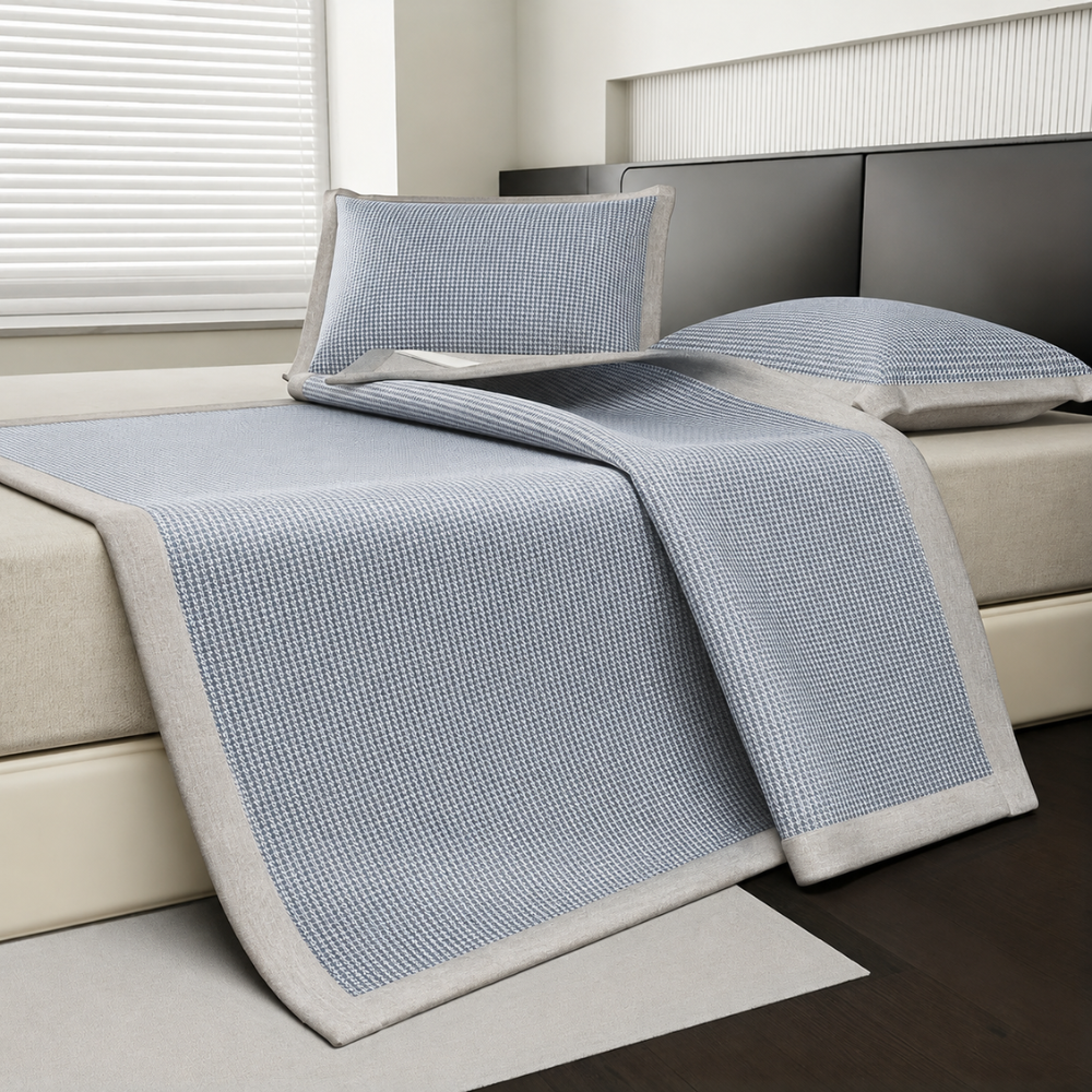 Atmungsaktiver Kühlender Matratzenschoner Set - Eisseidenfaser 180x200 für Sommerkomfort