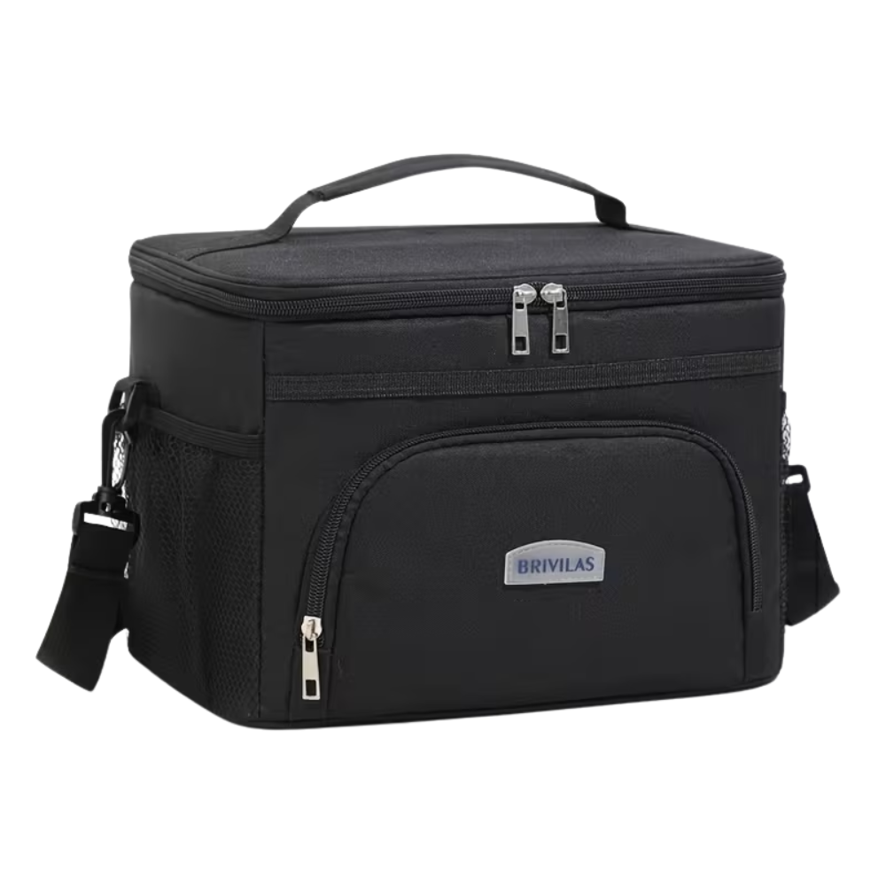 Isolierte Kühltasche Lunchtasche aus Oxford-Stoff 22 x 29,5 x 21 cm mit Schultergurt für Arbeit Picknick Camping