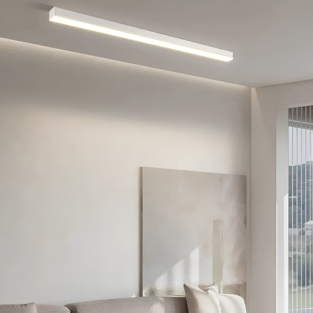 Moderne LED Deckenleuchte 60–200 cm – lineare Aufbauleuchte in Schwarz & Weiß für Flur, Küche und Wohnzimmer