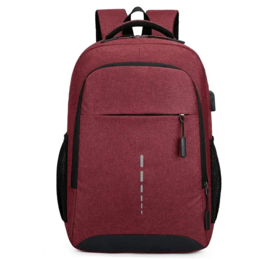 Wasserabweisender Laptop-Rucksack 44 × 30 × 13 cm – Schlanker Freizeitrucksack mit USB-Anschluss und Reflexstreifen