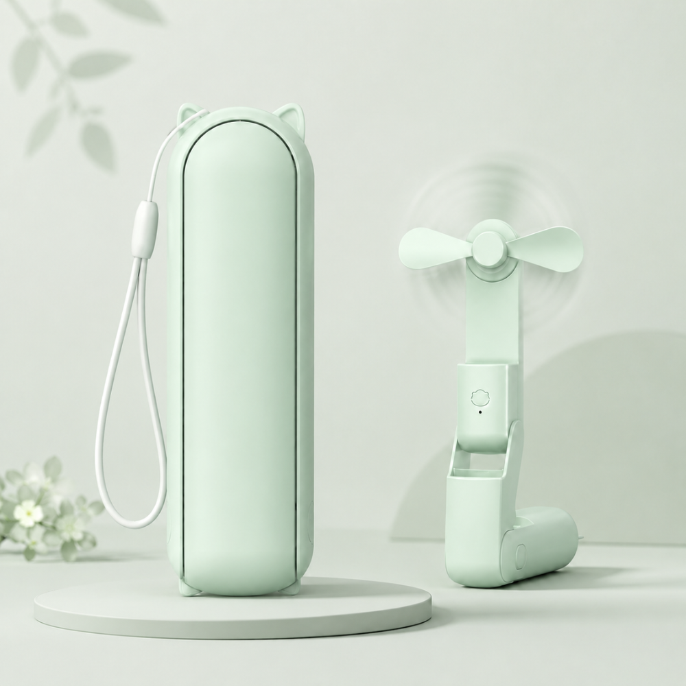 Kompakter faltbarer Handventilator – USB-Mini-Ventilator mit 3 Geschwindigkeitsstufen für Reisen, Büro und Make-up