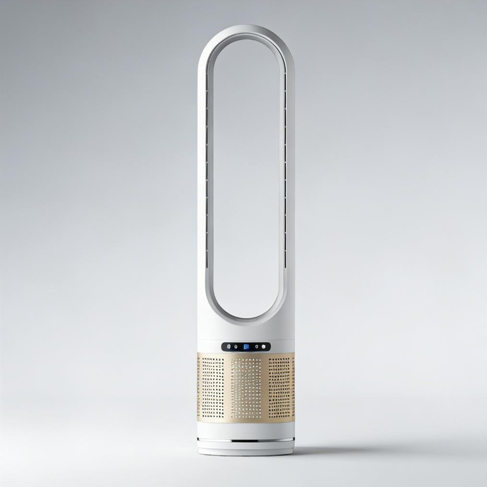 Leiser Turmventilator mit Fernbedienung & Timer – Flügelloser Standventilator mit WLAN-App und 8 Geschwindigkeiten