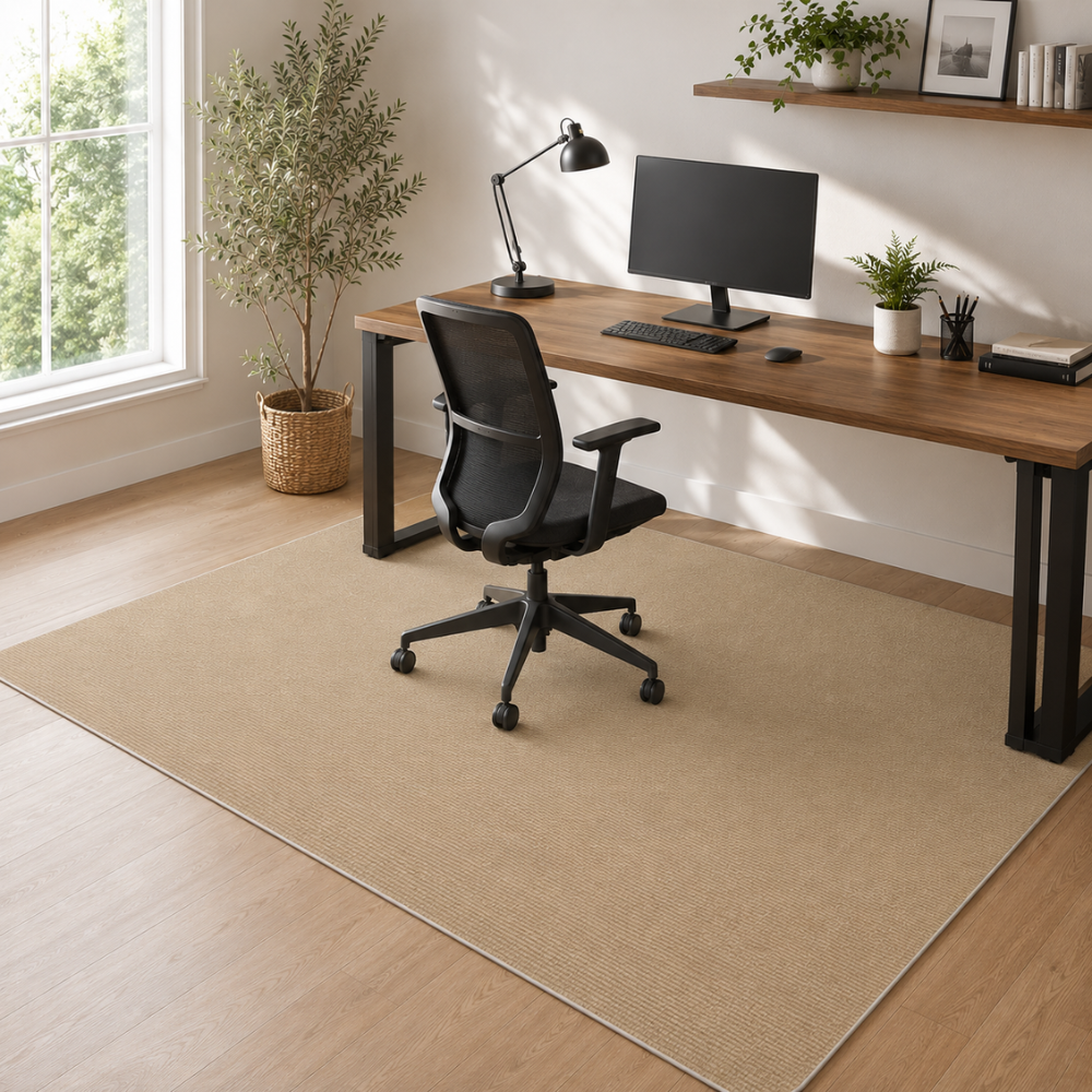 Rutschfeste Bürostuhlmatte aus strapazierfähigem Polyester | Bodenschutzmatte für Schreibtischstuhl und Homeoffice