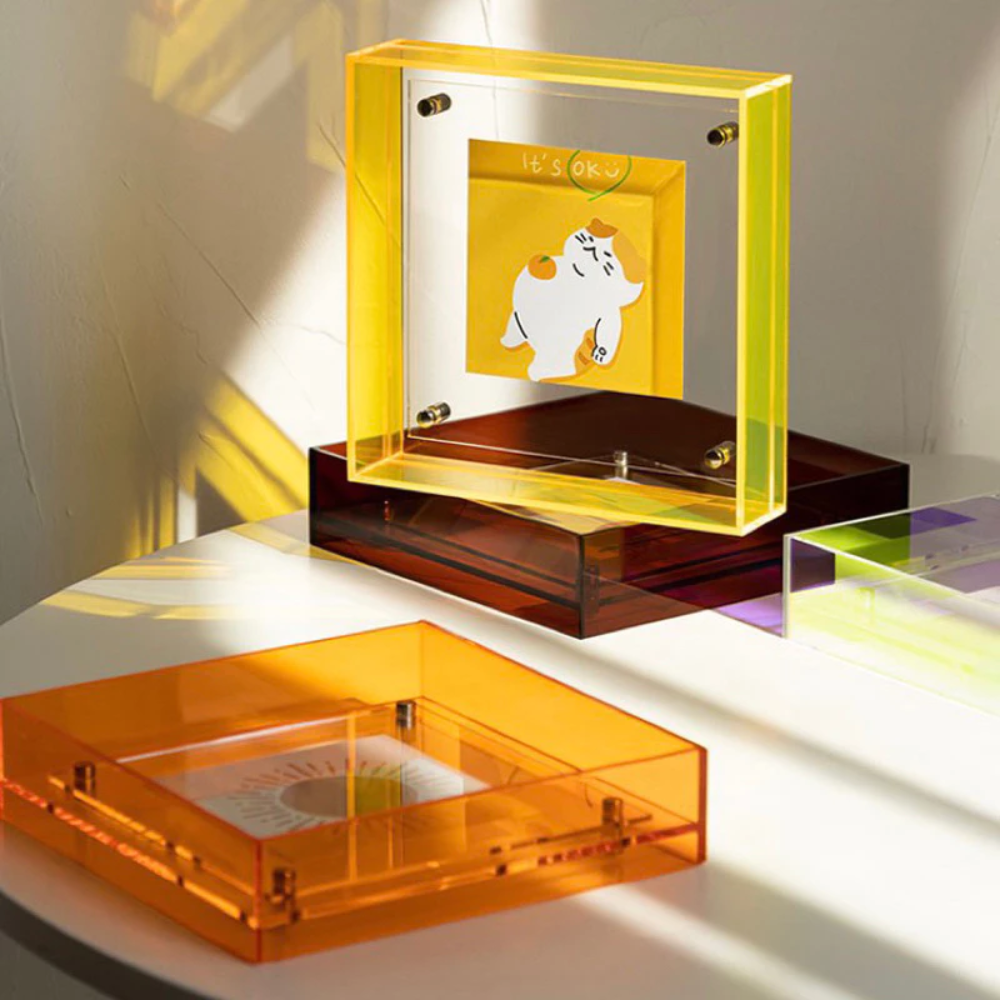 Moderner Acryl Bilderrahmen zum Aufhängen Transparenter Fotohalter für Wanddeko Wohnzimmer Schlafzimmer