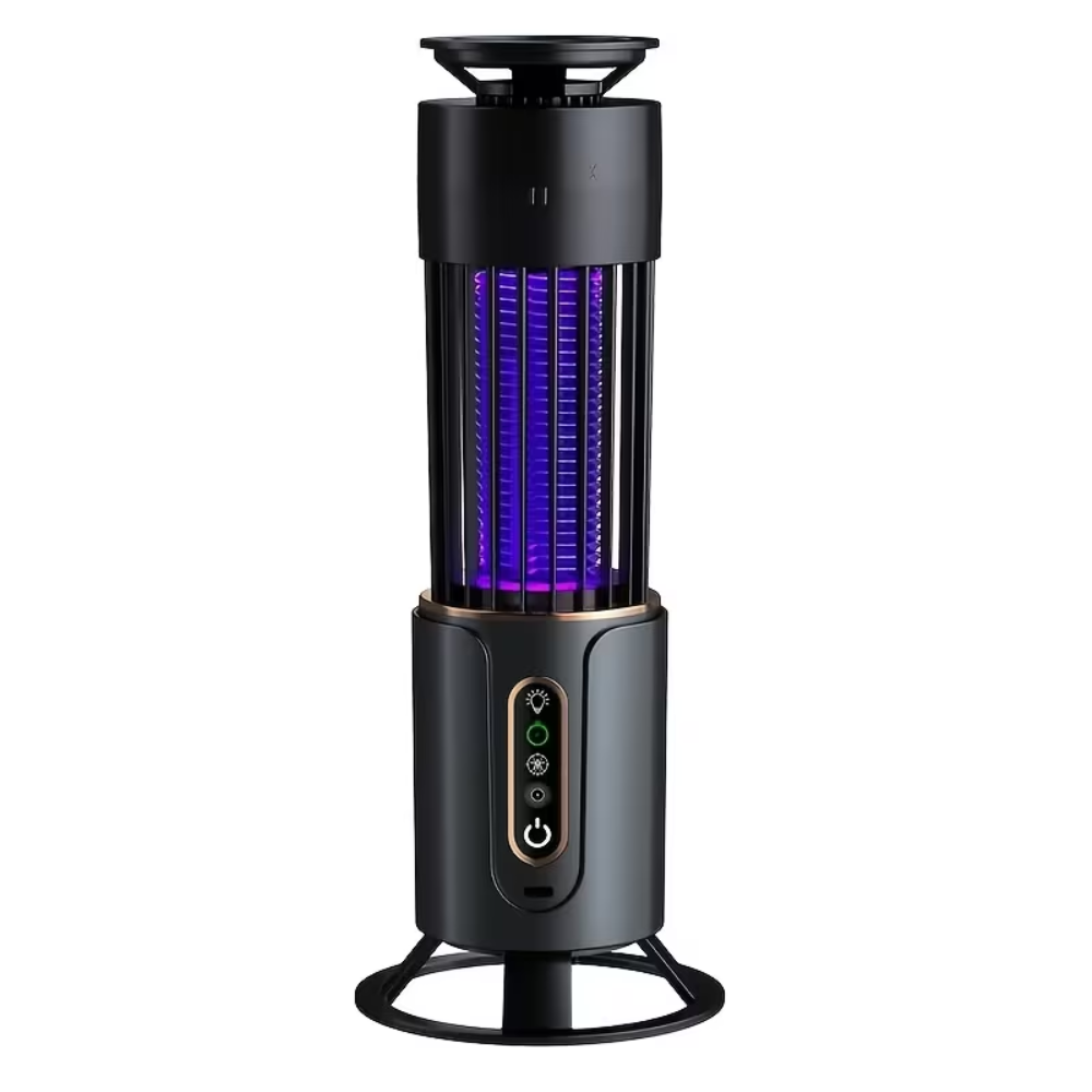 Wiederaufladbare Mückenlampe 2-in-1 – Elektrische UV Insektenfalle mit Nachtlicht für Camping, Balkon & Zuhause