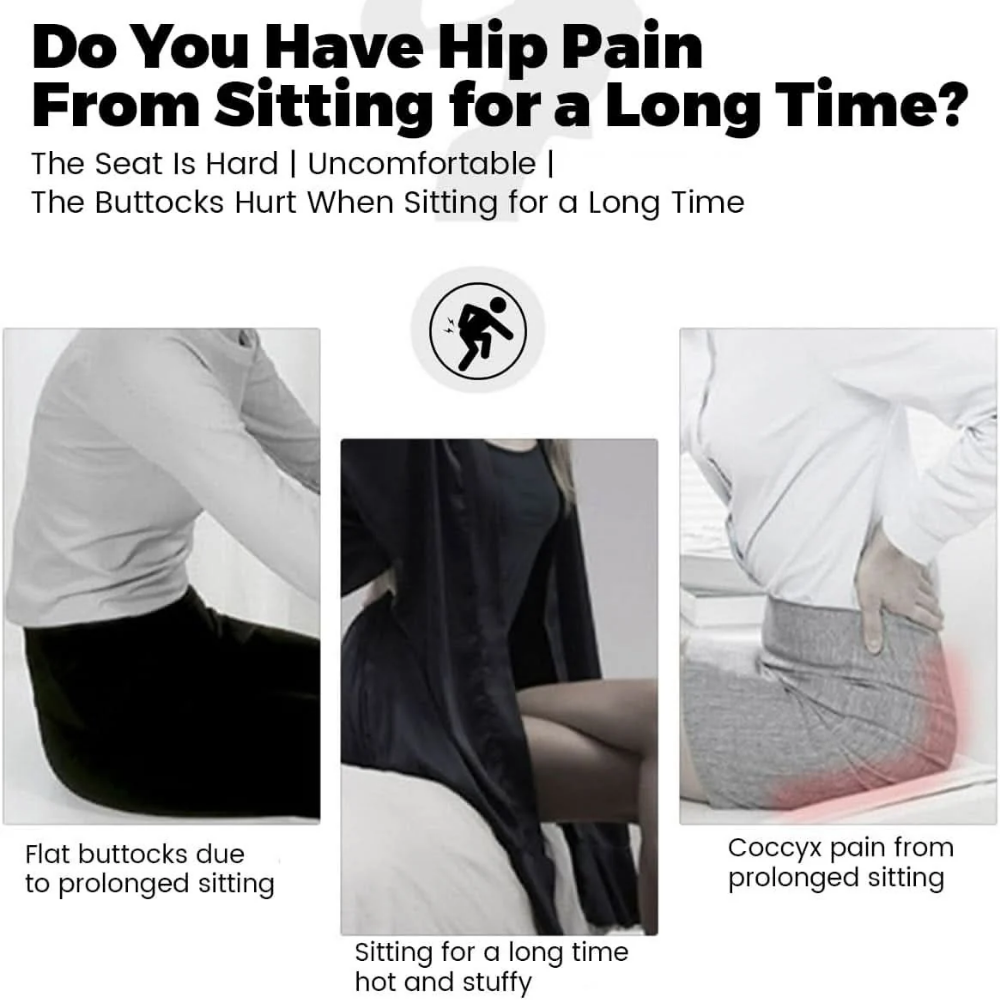 Orthopädisches Sitzkissen für bessere Haltung - Rutschfester Memory-Schaum Kissen für Stühle