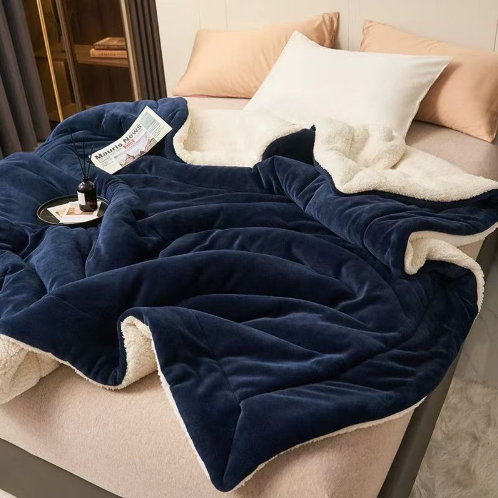 Sherpa-Decke mit Flanell-Oberseite 100x150 bis 200x230 cm – Wärmende Wohndecke in zwölf Farben