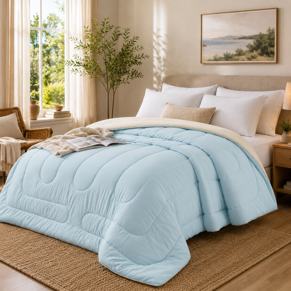 Ganzjahres Bettdecke – Weiche gesteppte Komfortdecke, atmungsaktive Schlafdecke für Bett, Schlafzimmer & Gästezimmer