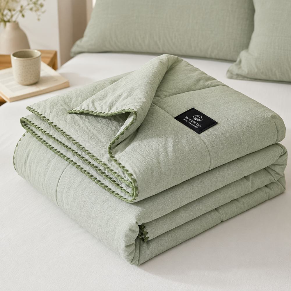 Leichte Sommerdecke – Atmungsaktive gesteppte Bettdecke, weiche Schlafdecke für Schlafzimmer, Sofa & Gästezimmer