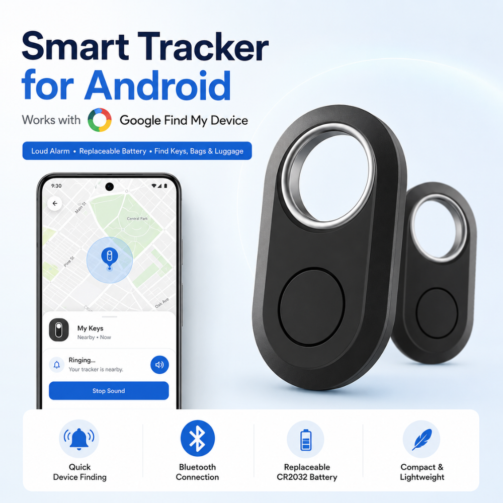 Bluetooth-Tracker für iPhone & Android – Smart Tag mit Apple Wo ist? & Google Find My Device für Schlüssel, Tasche & Gepäck
