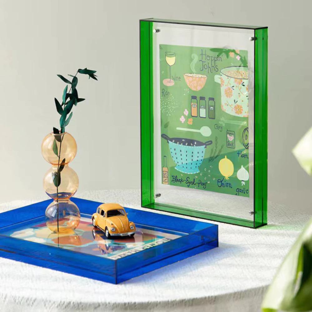 Moderner Acryl Bilderrahmen zum Aufhängen Transparenter Fotohalter für Wanddeko Wohnzimmer Schlafzimmer