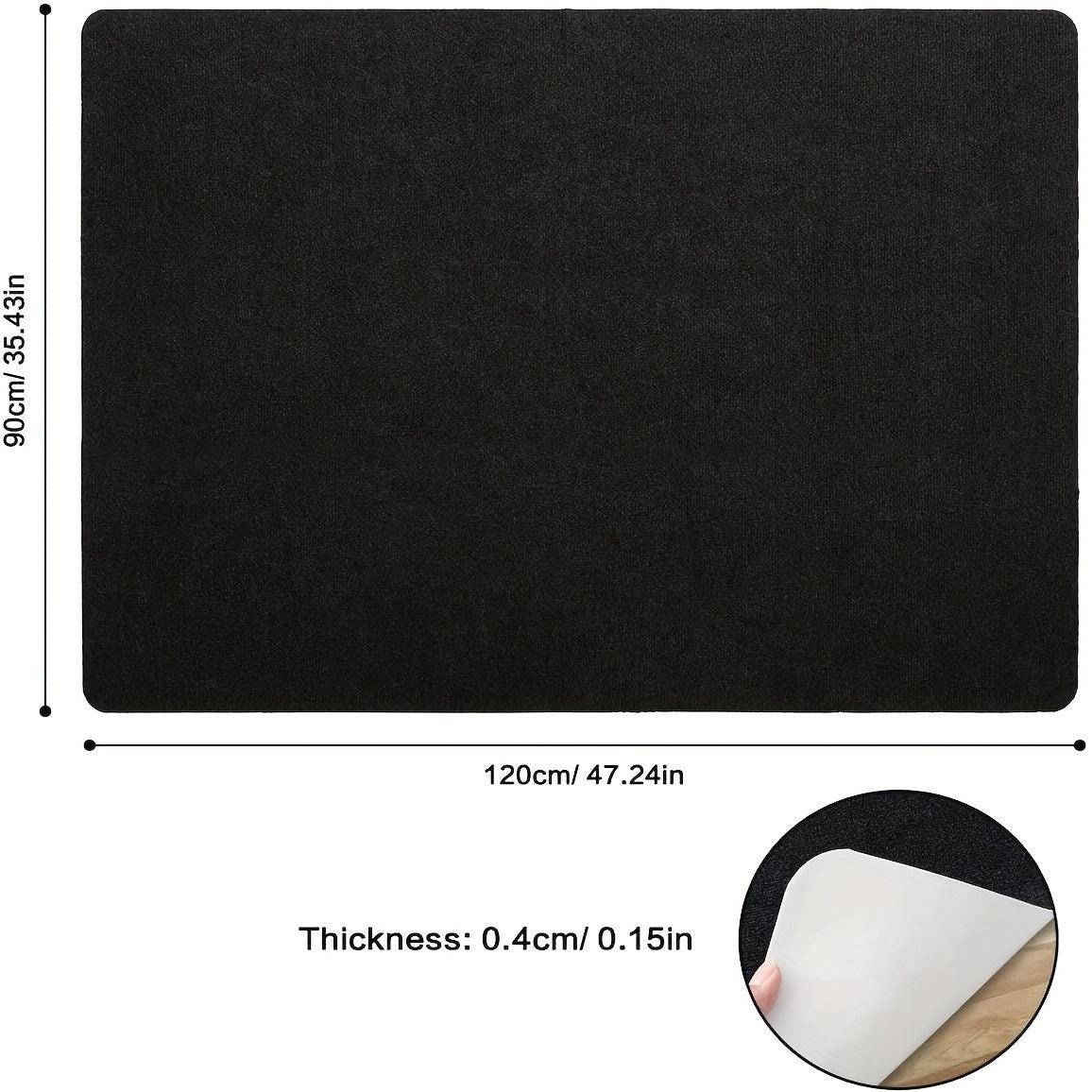 Bürostuhlunterlage für Hartböden 90x120 cm – Zuschneidbare Bodenschutzmatte für Schreibtisch, Büro & Homeoffice