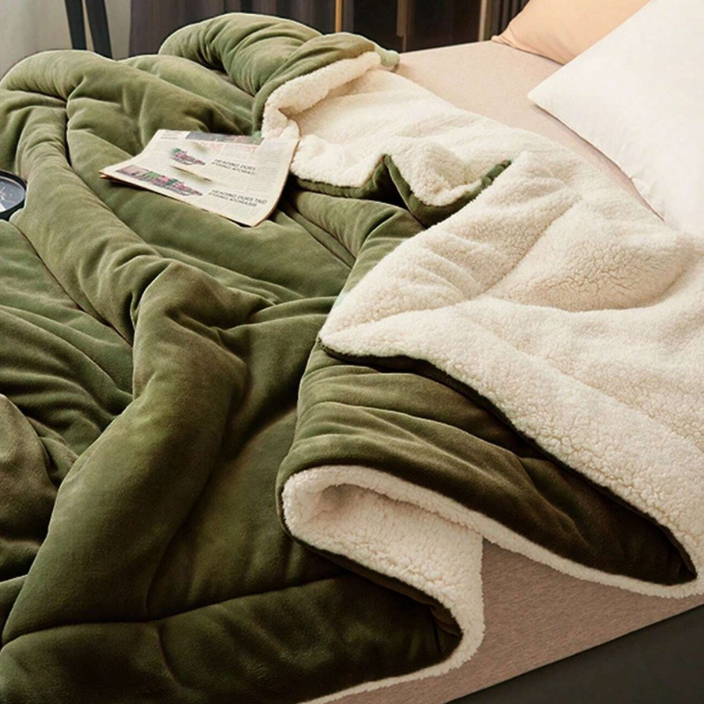 Sherpa-Decke mit Flanell-Oberseite 100x150 bis 200x230 cm – Wärmende Wohndecke in zwölf Farben