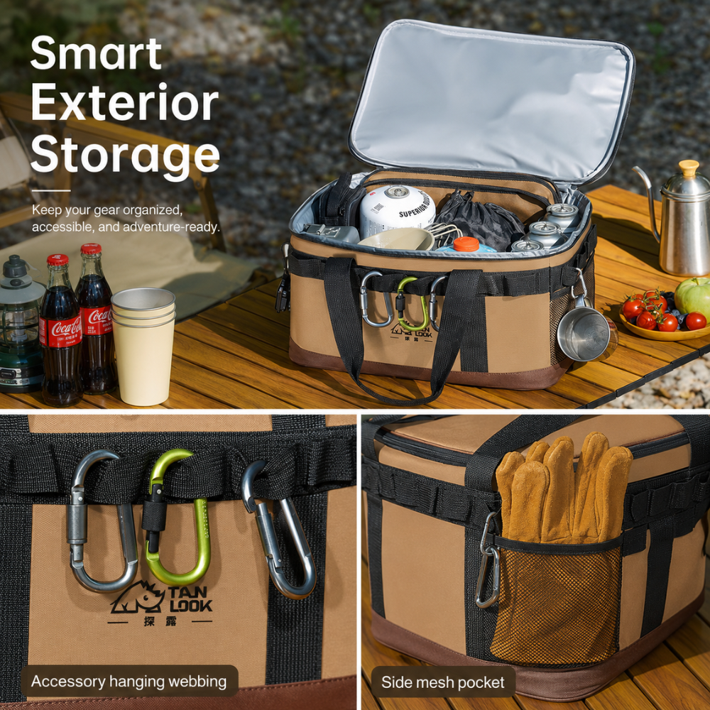 Tragbare Kühltasche aus Polyester 23L Isolierte Campingtasche mit Griff für Picknick Outdoor und Reise