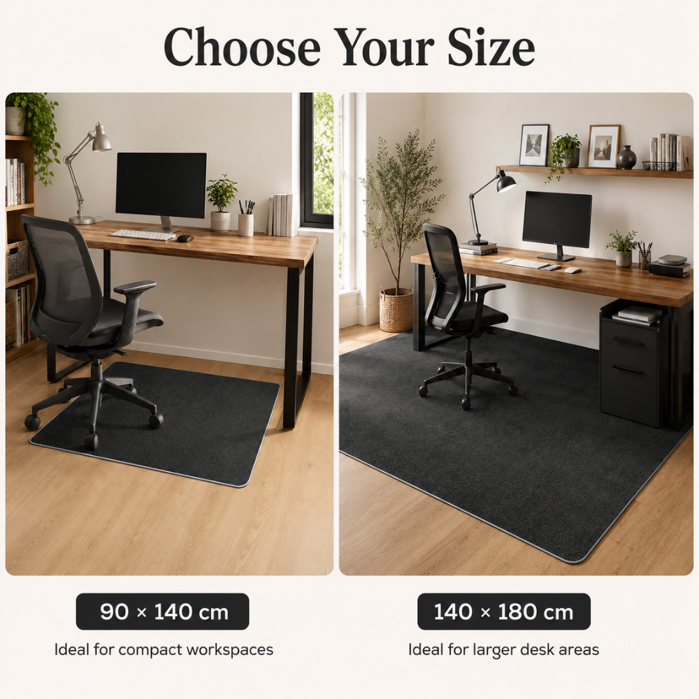 Rutschfeste Bürostuhlmatte aus strapazierfähigem Polyester | Bodenschutzmatte für Schreibtischstuhl und Homeoffice
