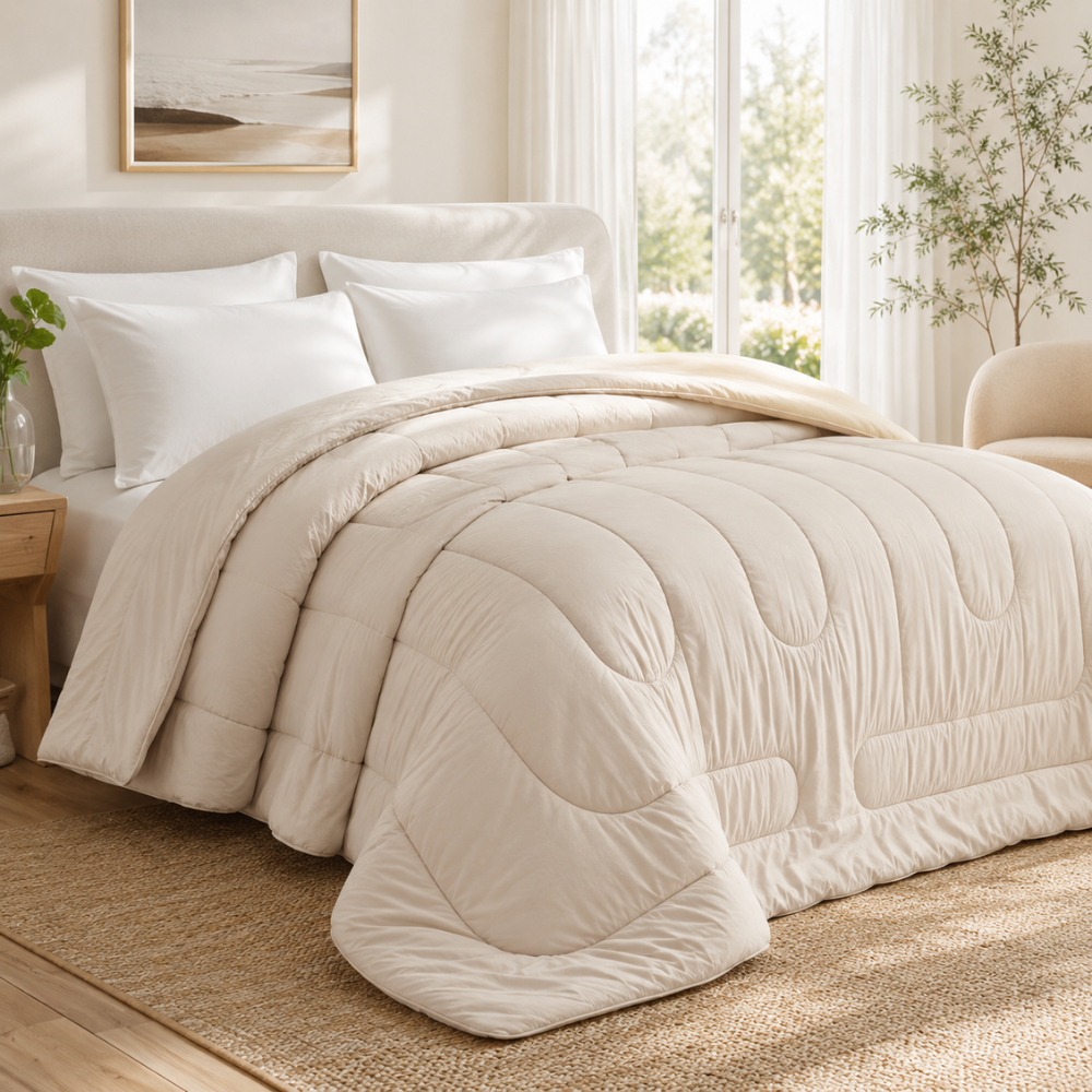 Ganzjahres Bettdecke – Weiche gesteppte Komfortdecke, atmungsaktive Schlafdecke für Bett, Schlafzimmer & Gästezimmer
