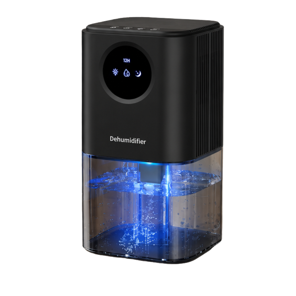 Luftentfeuchter für Zuhause Kompakter Raumentfeuchter mit ca. 1.7L Wassertank, Timer, leisem Betrieb und 7-Farben-Licht