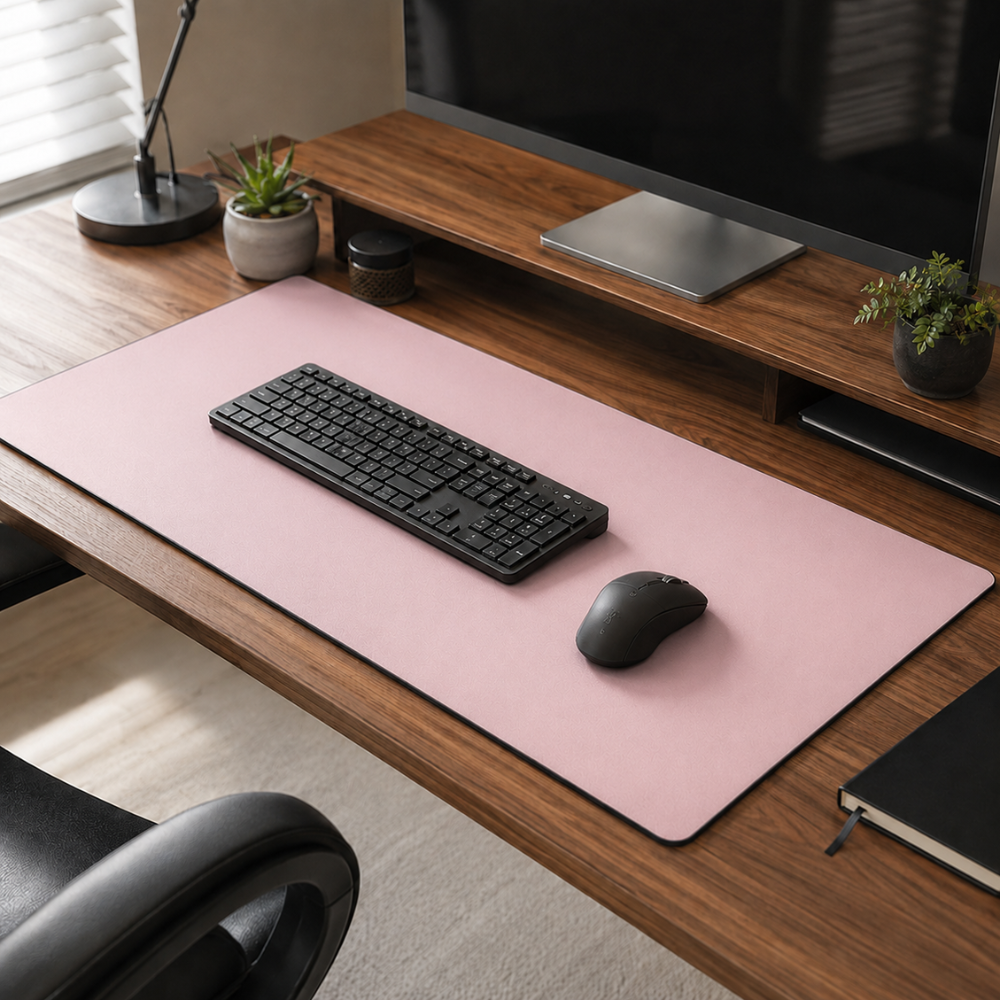 2er-Set Große Schreibtischunterlagen & Mauspads 90 × 40 cm – Minimalistische rutschfeste Deskmats mit genähtem Rand für Büro, Homeoffice & Gaming