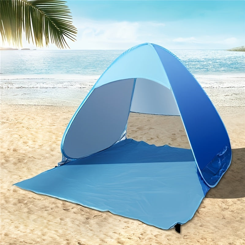 Pop-Up Strandmuschel für 2 Personen – Leichtes Strandzelt mit Sonnenschutz, Tragetasche & Heringen für Strand, Camping & Picknick