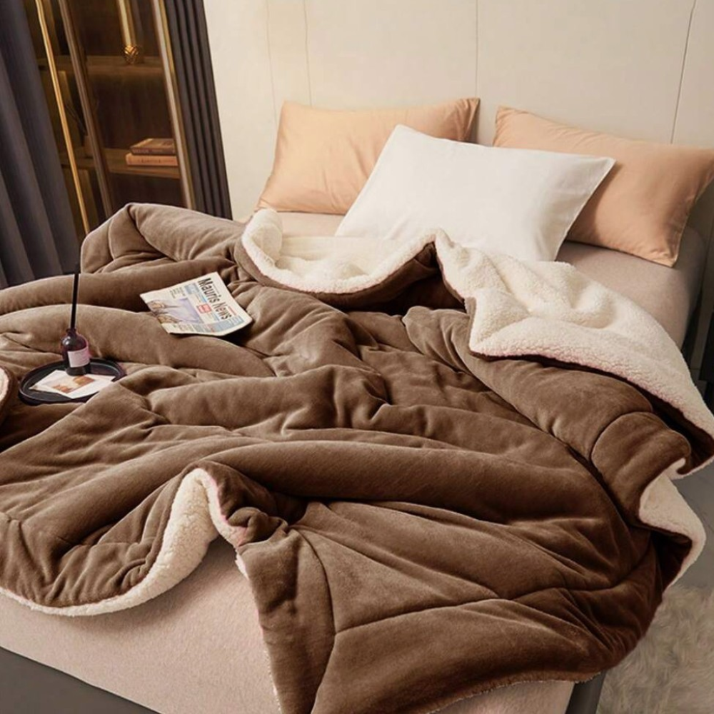 Sherpa-Decke mit Flanell-Oberseite 100x150 bis 200x230 cm – Wärmende Wohndecke in zwölf Farben