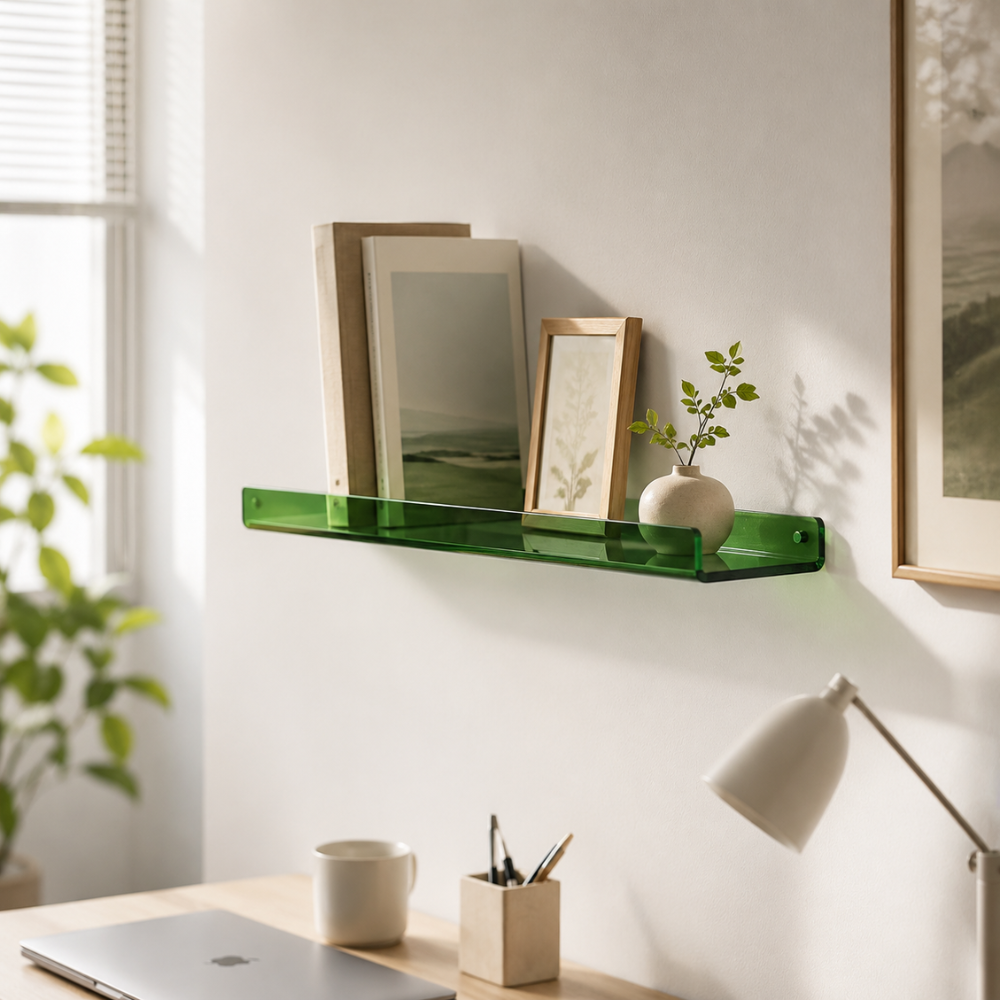 Selbstklebendes Acryl Wandregal ohne Bohren U oder L Form Wandablage in mehreren Farben und Größen
