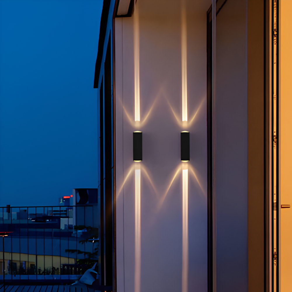 Noctéra LED Außenwandleuchte Schwarz - Moderne Up & Down Wandlampe Wasserdicht IP65