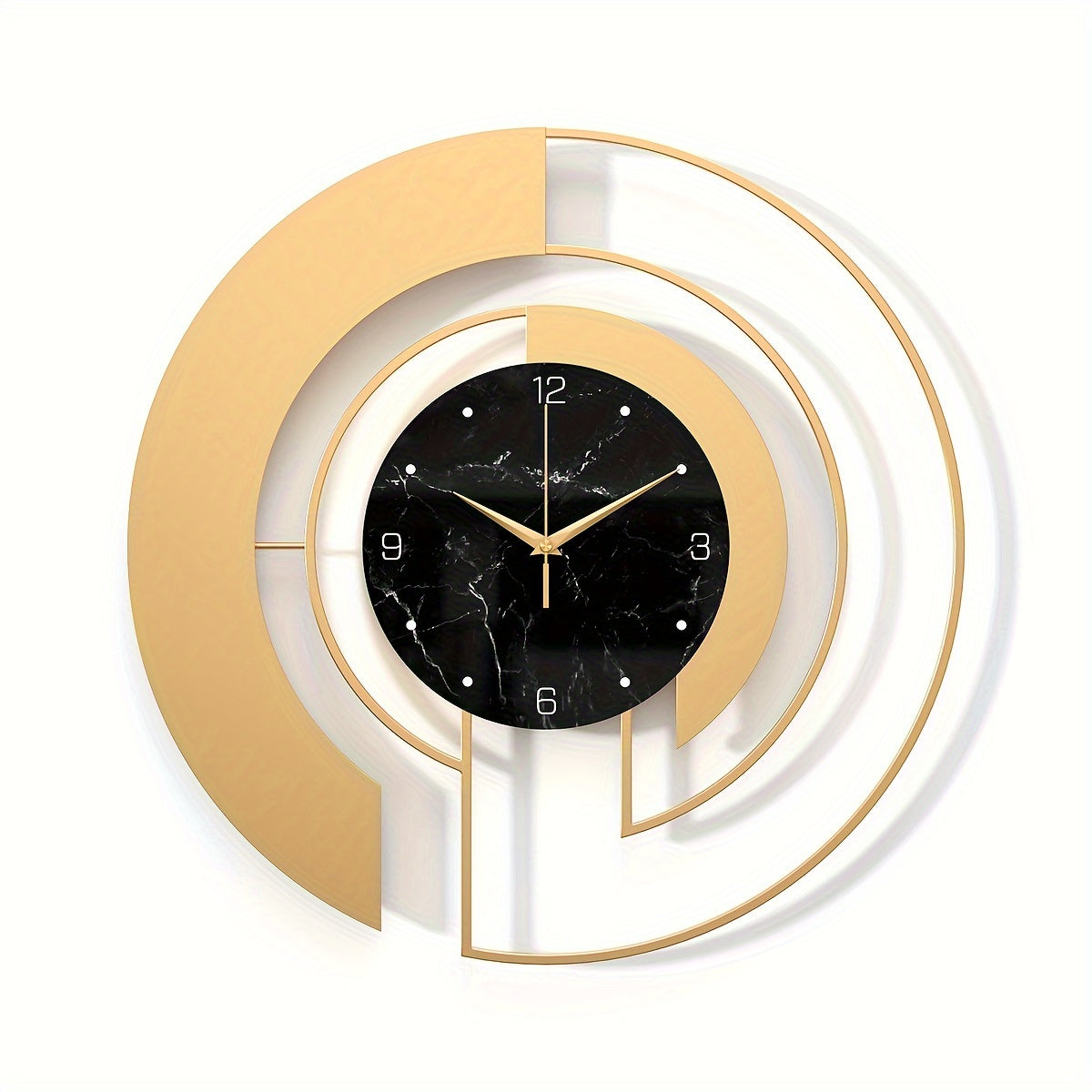 Moderne Metall Wanduhr in Glasoptik – Runde Designer Uhr mit geometrischem Muster & leisem Uhrwerk für Wohnzimmer