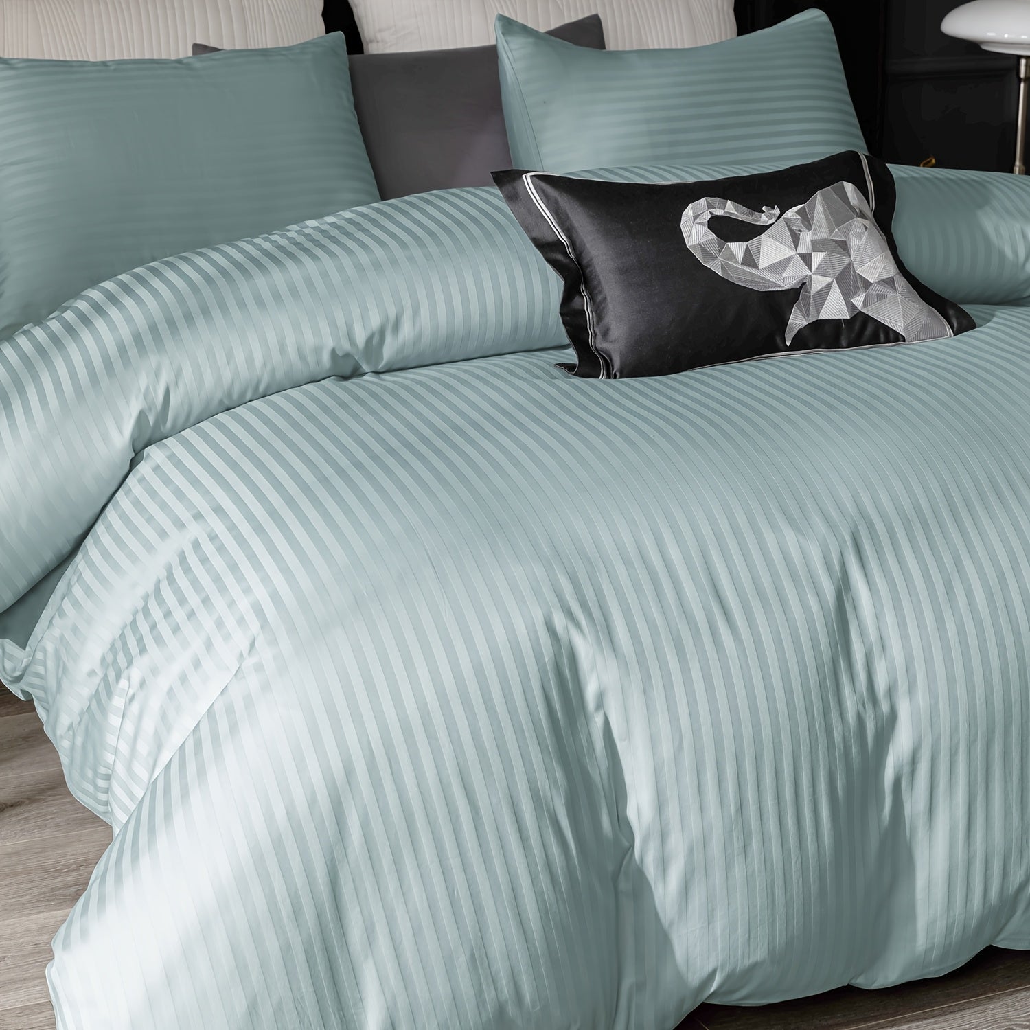 Satin Bettbezug 100% 300T – Weicher Atmungsaktiver Deckenbezug mit Streifenmuster für Schlafzimmer