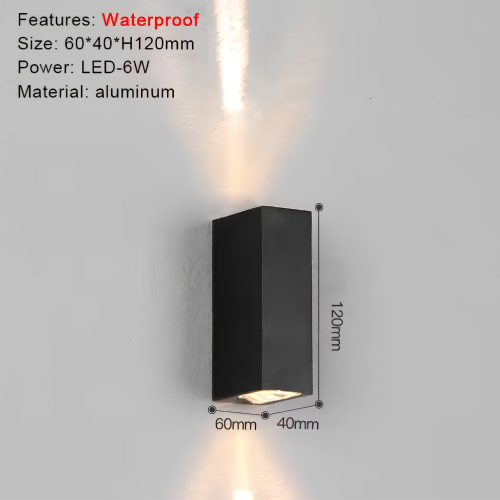 Noctéra LED Außenwandleuchte Schwarz - Moderne Up & Down Wandlampe Wasserdicht IP65