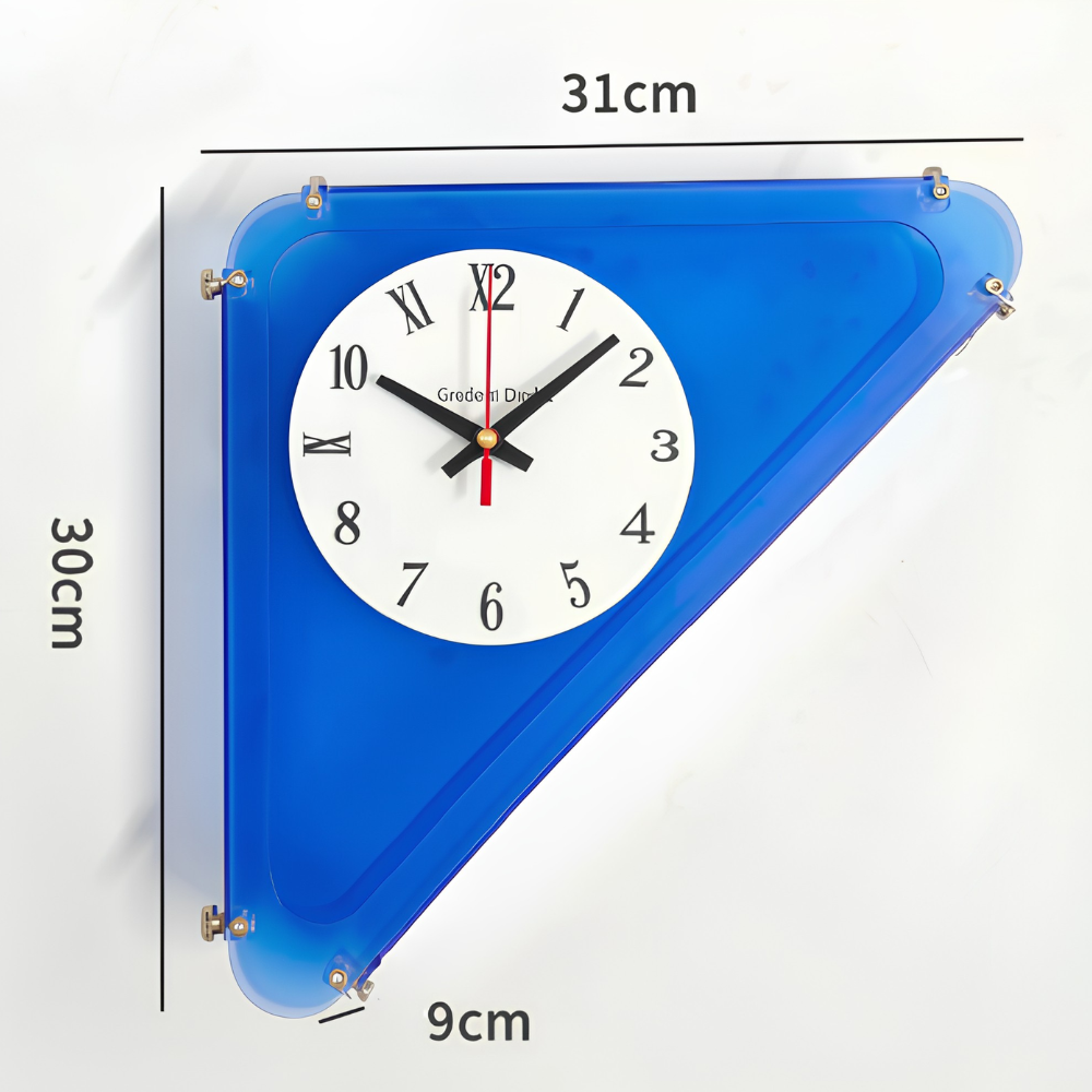 Stilvolle Eckwanduhr im Minimalismus-Design - Geräuschlose Analoge Uhr für Flur und Dekoration