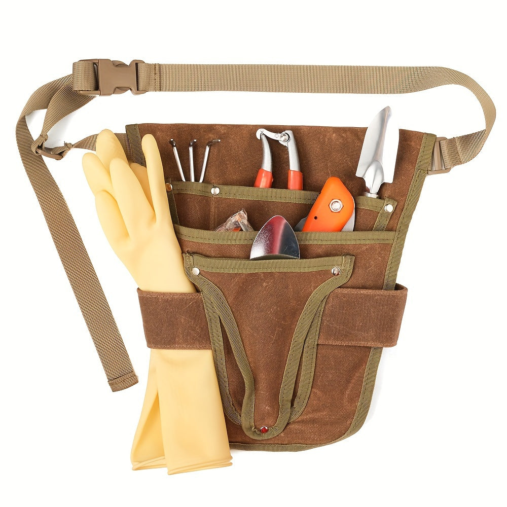 Garten Werkzeuggürtel mit Taschen – Tragbare Werkzeugtasche für Gartenarbeit, Pflanzenpflege & Outdoor