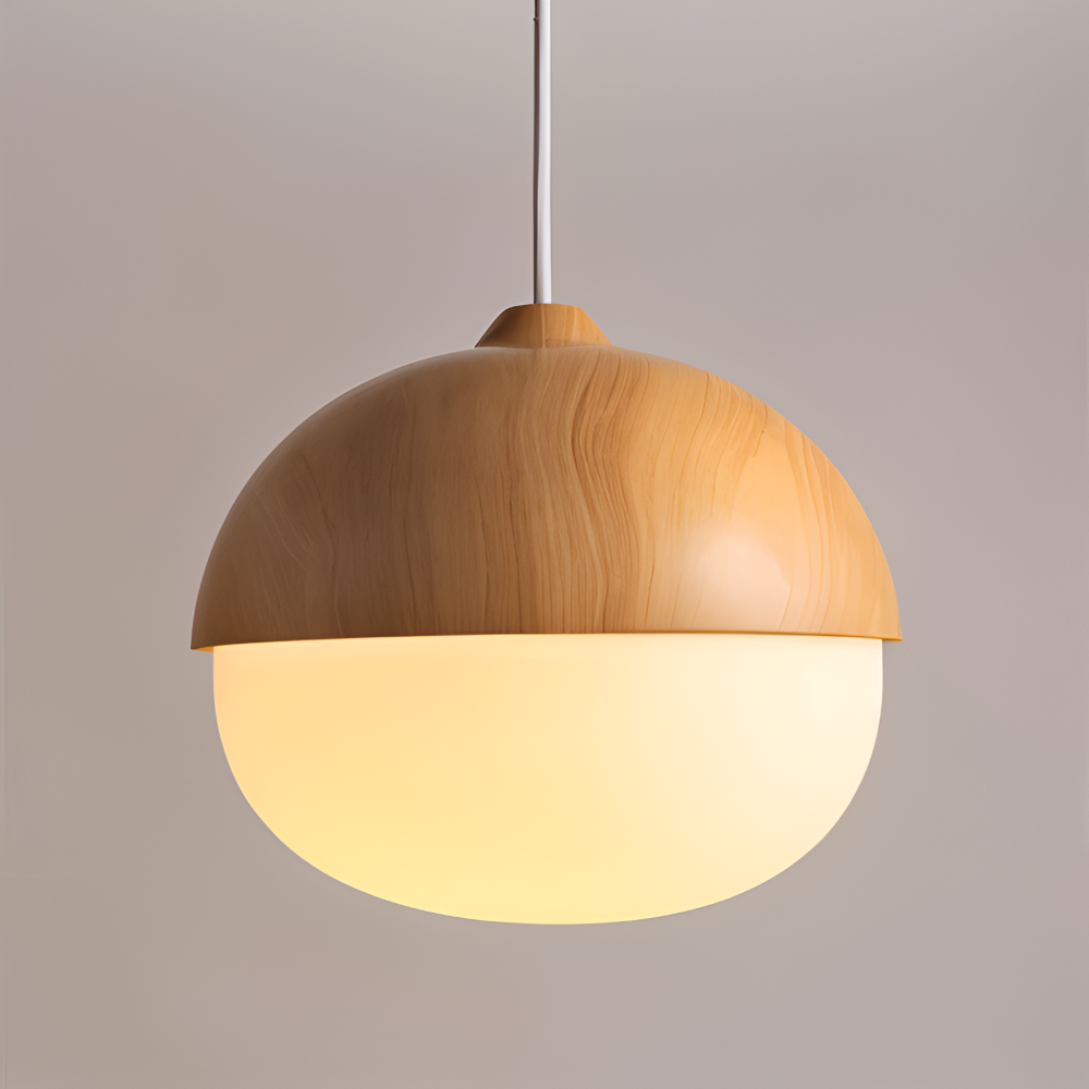 AcornNut Pendelleuchte - E27 Vintage Hängelampe mit Mattiertem Glasschirm