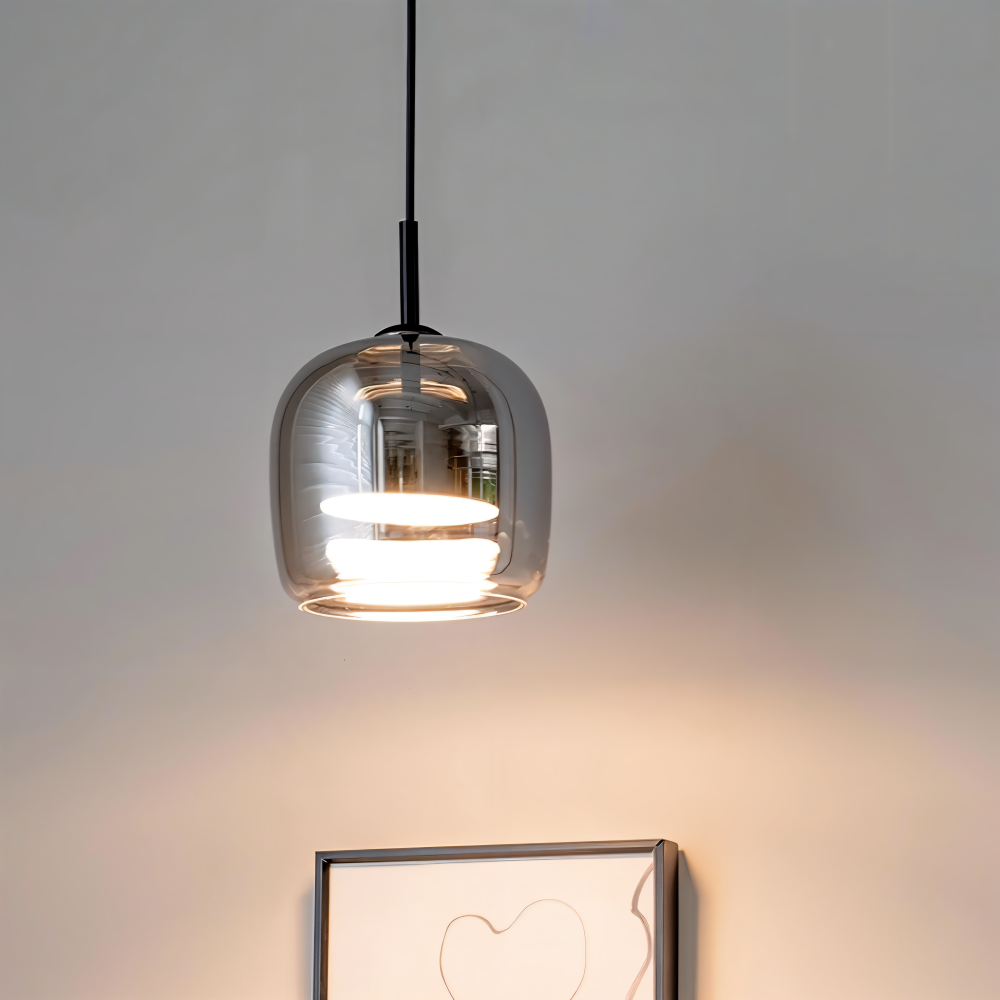 Acro Pendelleuchte - Schwarzes Grau Droplight - Indoor Glas Hängelampe