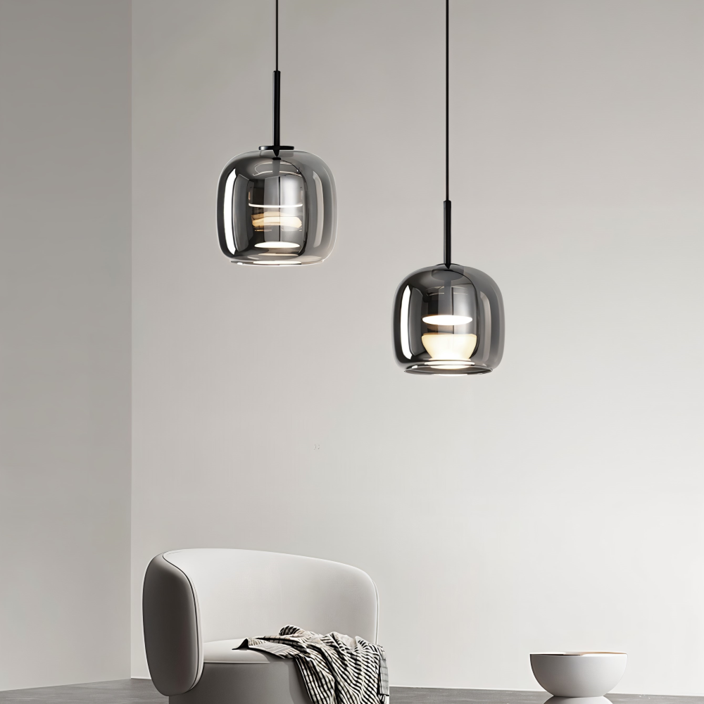Acro Pendelleuchte - Schwarzes Grau Droplight - Indoor Glas Hängelampe