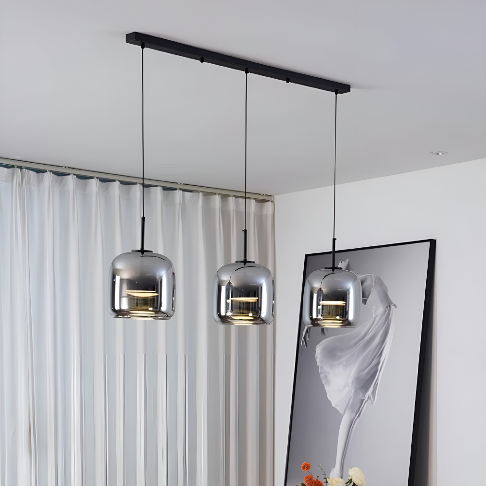 Acro Pendelleuchte - Schwarzes Grau Droplight - Indoor Glas Hängelampe