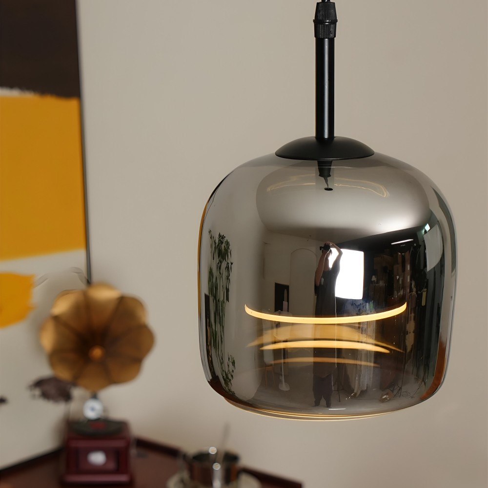Acro Pendelleuchte - Schwarzes Grau Droplight - Indoor Glas Hängelampe