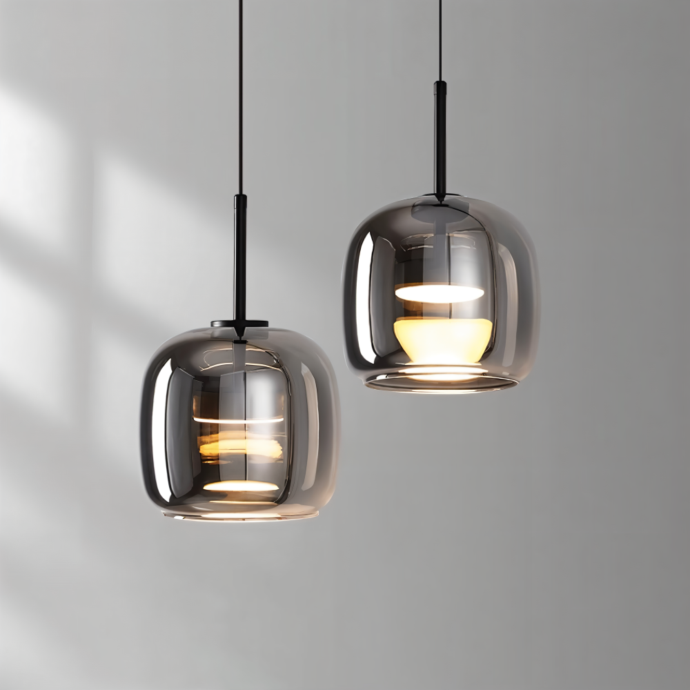 Acro Pendelleuchte - Schwarzes Grau Droplight - Indoor Glas Hängelampe