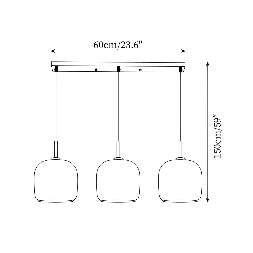 Acro Pendelleuchte - Schwarzes Grau Droplight - Indoor Glas Hängelampe