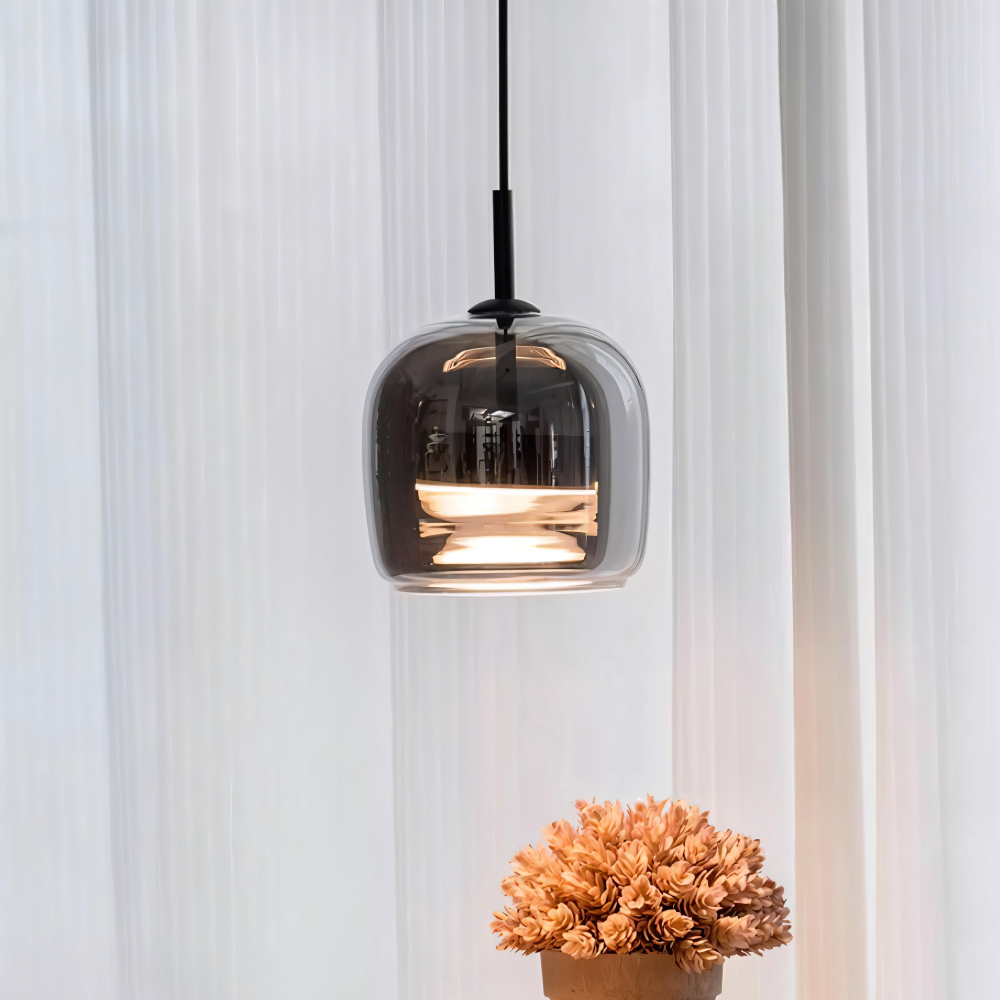Acro Pendelleuchte - Schwarzes Grau Droplight - Indoor Glas Hängelampe