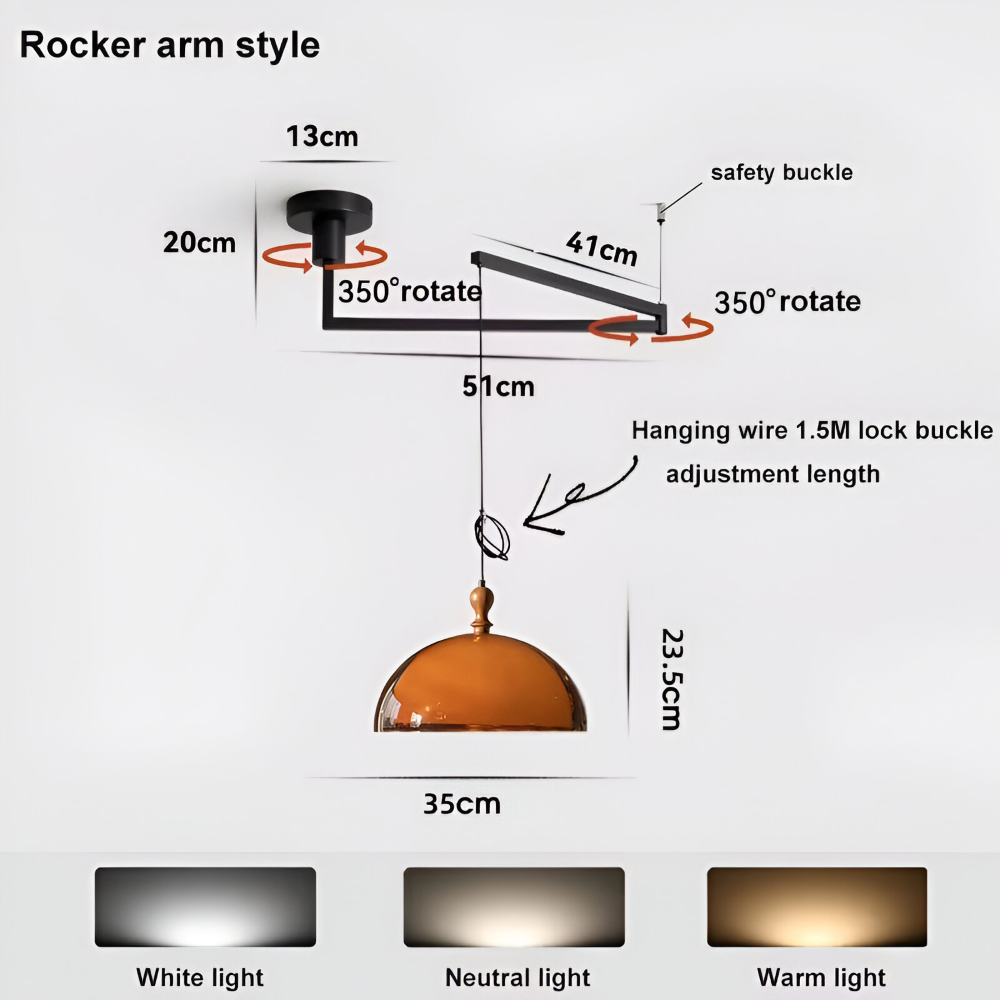 Verstellbare Schwenkarm Pendelleuchte - LED Pendelleuchte für modernes Wohndesign