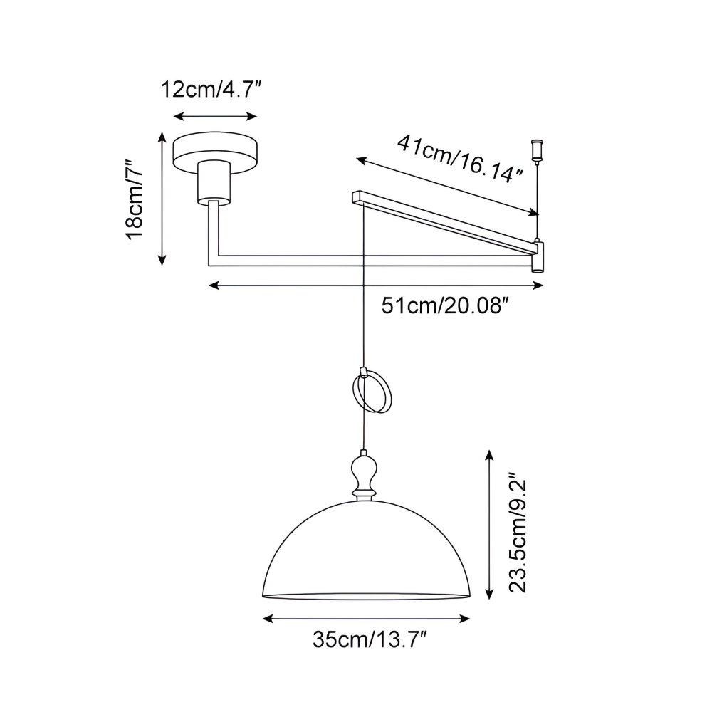 Verstellbare Schwenkarm Pendelleuchte - LED Pendelleuchte für modernes Wohndesign
