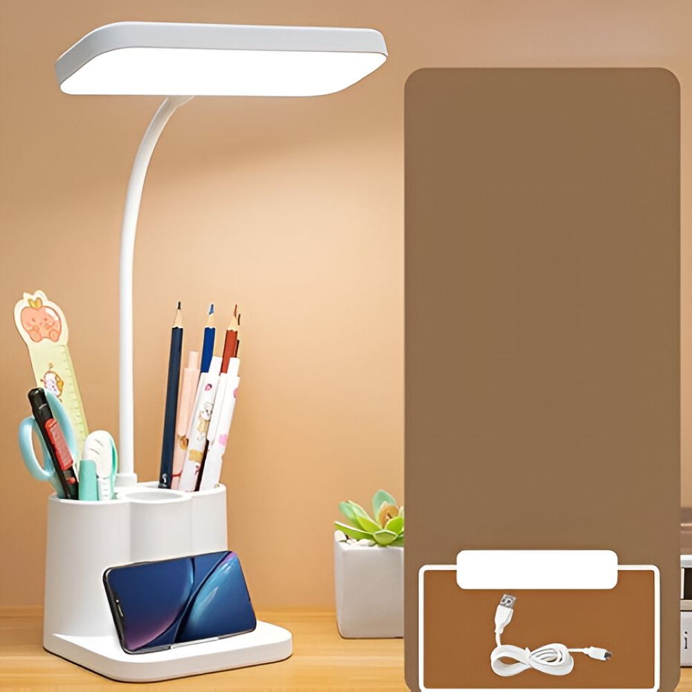Verstellbare USB LED Schreibtischlampe - Augenschonendes Nachtlicht zum Lesen, Lernen und für das Schlafzimmer